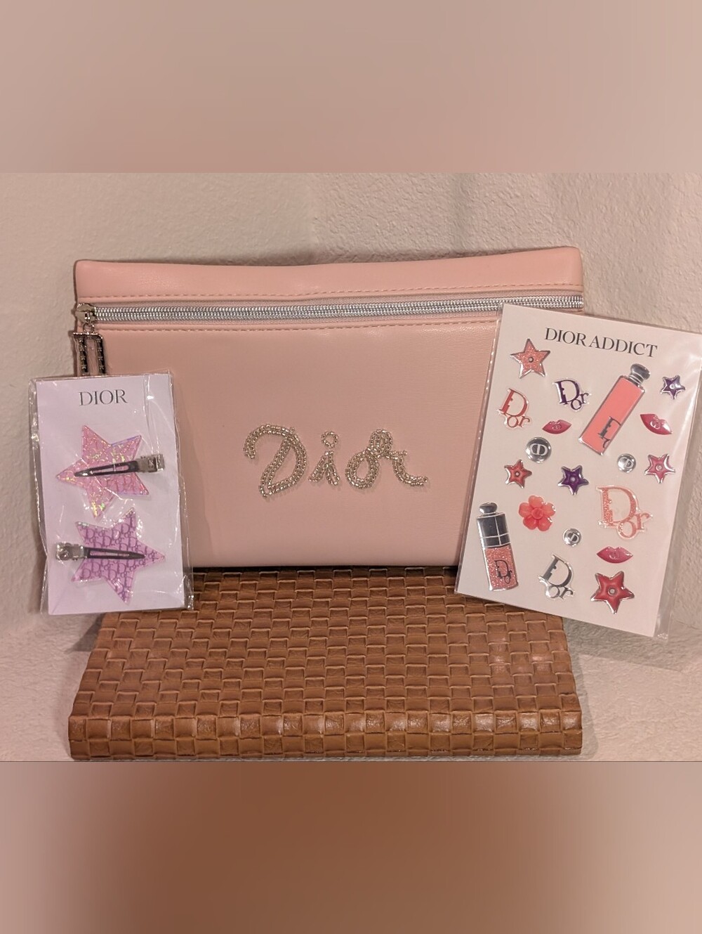 Dior Triple Threat: Pouch, Stickers, And Hair Clips GWP